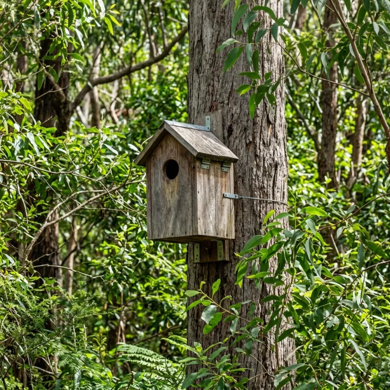 Animal nesting box installed as a humane alternative to a Doncaster East roof cavity