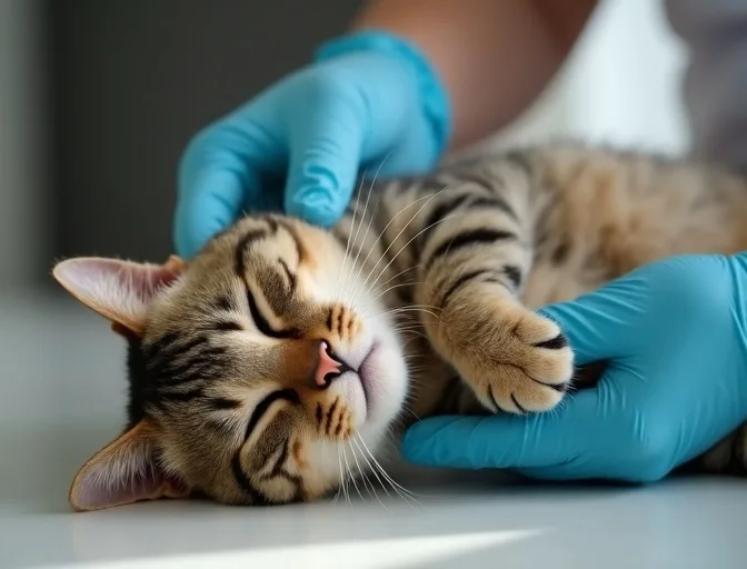 Specialist carefully handling a deceased cat with dignity in Doncaster East